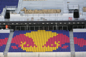 Red Bull Arena Logo in Chairs