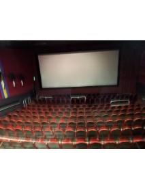 3500 Red Fixed Back Movie Theater Chairs with cup holder armrest 