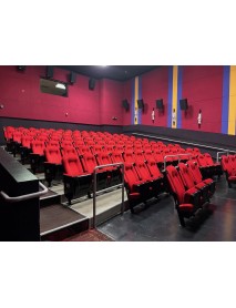 3500 Red Fixed Back Movie Theater Chairs with cup holder armrest 