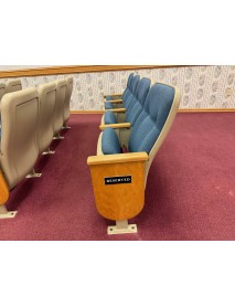 150 blue and cream auditorium chairs