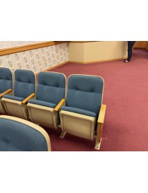 150 blue and cream auditorium chairs