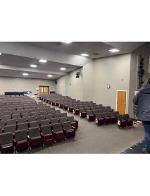 330-350 grey/brown with Maroon trim auditorium chairs