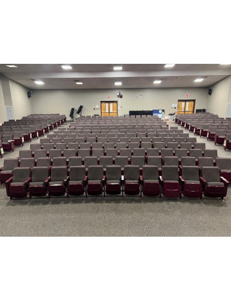 330-350 grey/brown with Maroon trim auditorium chairs