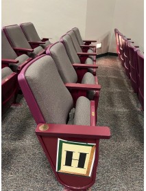 400 grey/brown with maroon trim auditorium chairs