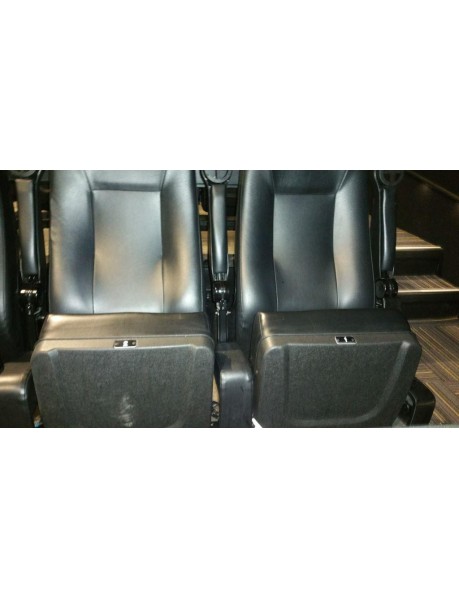 Lot of 900 Fixed back black leatherette movie theater chair with cupholder armrest