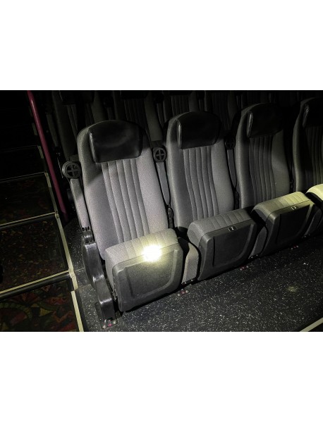Lot of 3000 Rocker back movie theater chair with cupholder armrest, Grey Fabric with Black Headrest