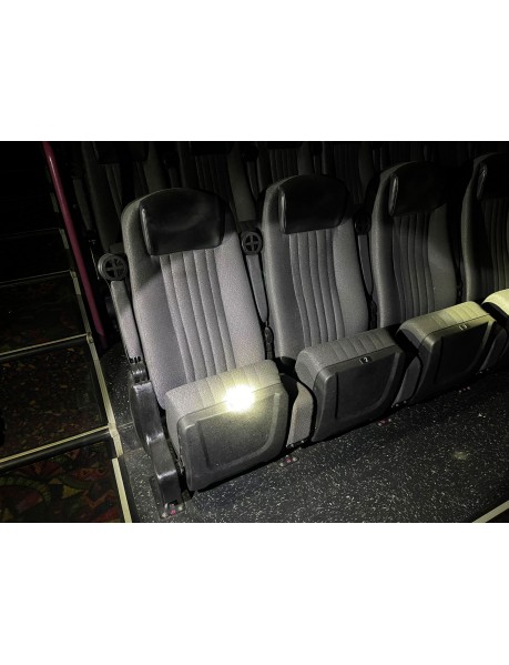 Lot of 1500 Rocker back movie theater chair with cupholder armrest, black and tan Leatherette