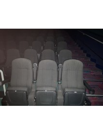 Lot of 250 - All black Movie Theater Seat with black fabric lift up cupholder armrest TRUE ROCKER