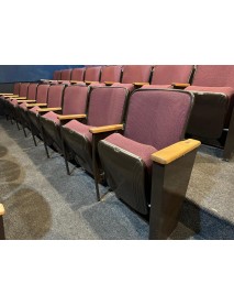 80 NICE auditorium chairs BLACK metal MAUVE fabric