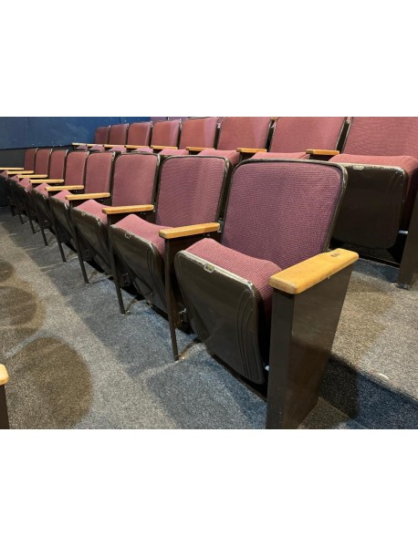 80 NICE auditorium chairs BLACK metal MAUVE fabric