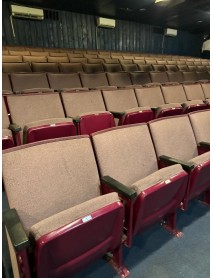 197 NICE auditorium chairs maroon metal grey brown fabric