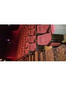 Lot of 2000 - All red and black short back Movie Theater Seat with lift up cupholder armrest TRUE ROCKER