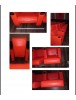 510 RED LEATHERETTE RECLINER STYLE BOXY THEATER CHAIRS