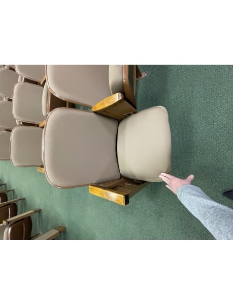 Lot of 20 nice clean auditorium chairs taupe metal back