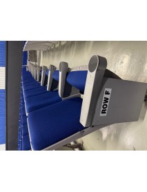 485 clean blue grey fixed back movie theater chairs with cup holder armrest