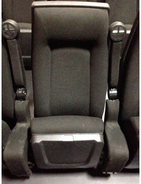 Lot of 1000 Rocker back movie theater chair with cupholder armrest, black fabric