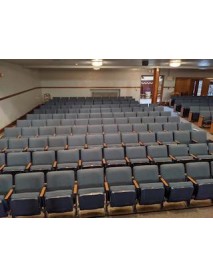 800 blue short back auditorium chair