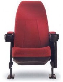 Lot of 400 Rocker back movie theater chair with cupholder armrest, red fabric
